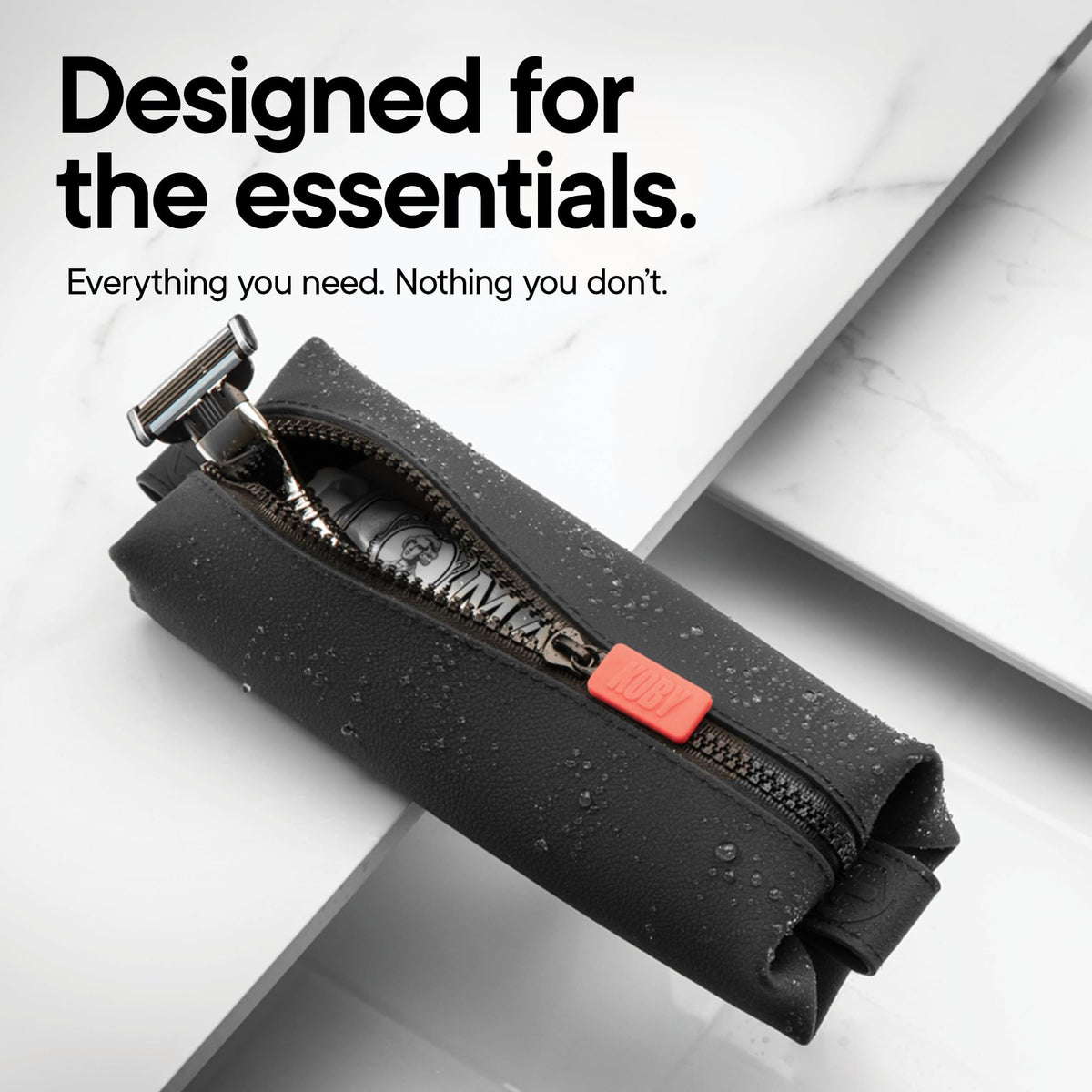 TOOLETRIES Koby Mini inside gym bag illustrating organized, protected gear