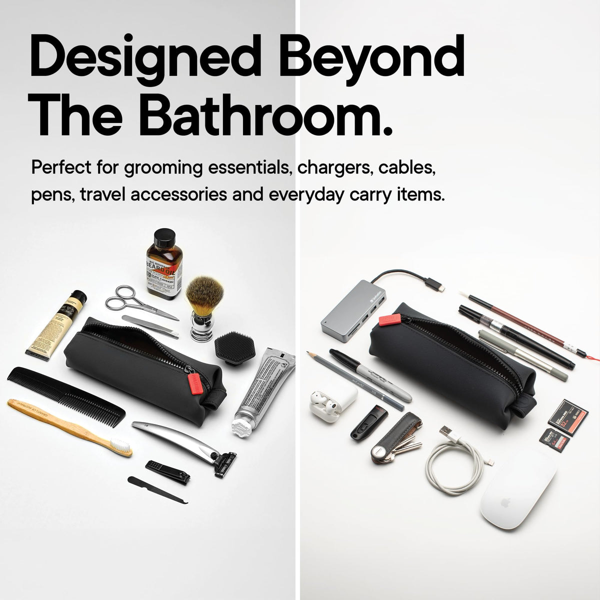 TOOLETRIES lifestyle travel shot in carry-on showing minimalist packing benefit