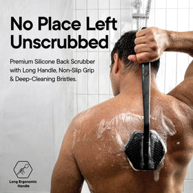 TOOLETRIES long handle full-length view demonstrating extended reach for hard-to-clean areas