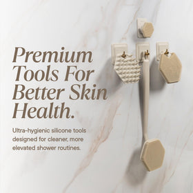 TOOLETRIES label showing 100% non-porous silicone for hygiene