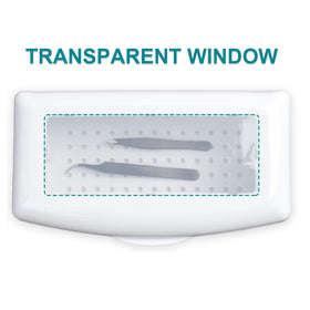 TOPCOMWW sterilizer box basket lifted demonstrating drip-free instrument removal benefit