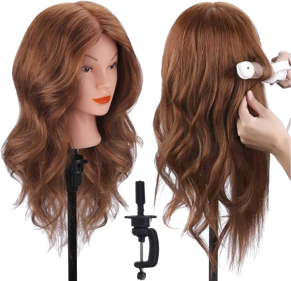 TopDirect front view dark brown mannequin head showing styling readiness