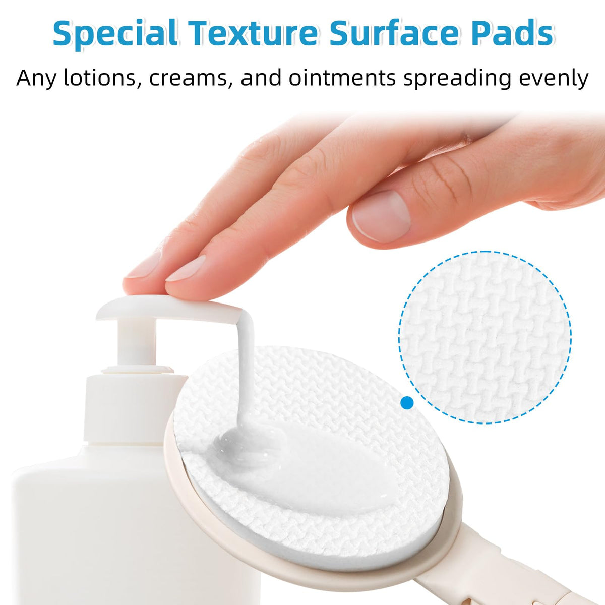 Topfinder applying lotion to legs and feet for thorough coverage benefit