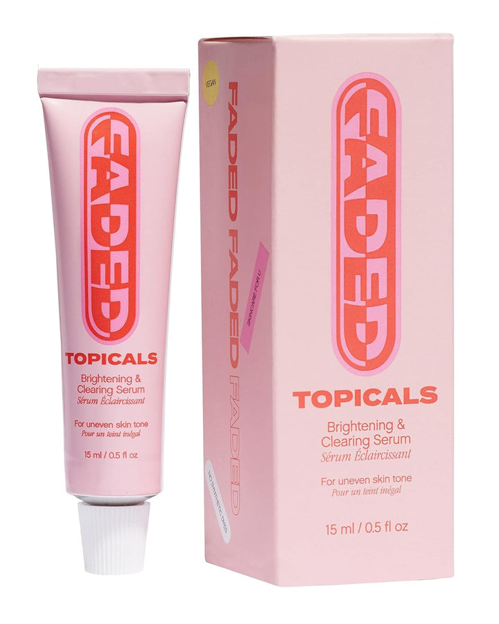 Topicals Faded serum front packaging showing bottle and label, highlights brand clarity
