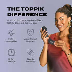 TOPPIK before and after view demonstrating fuller hair appearance