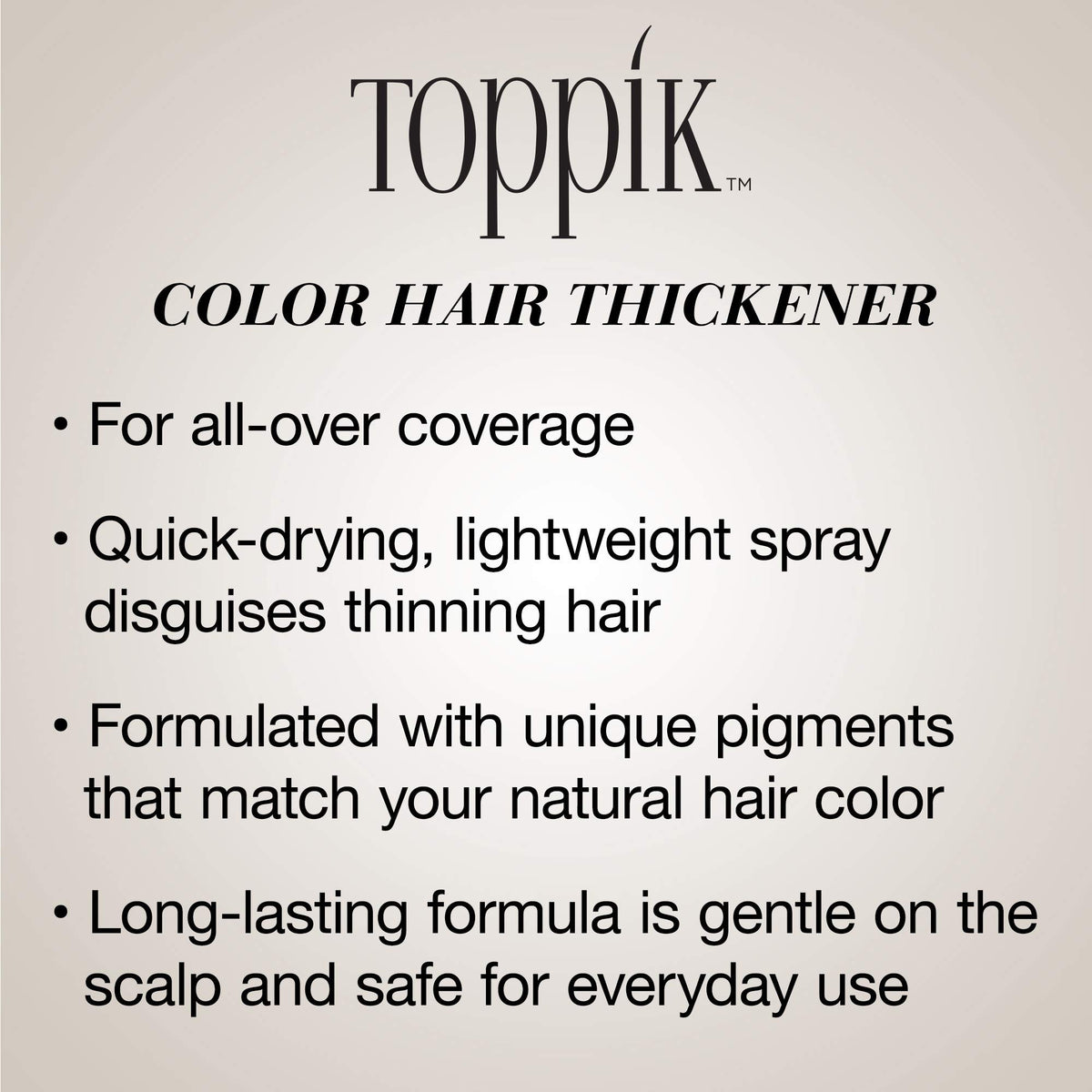 TOPPIK applying spray along a part line for natural root touch-up
