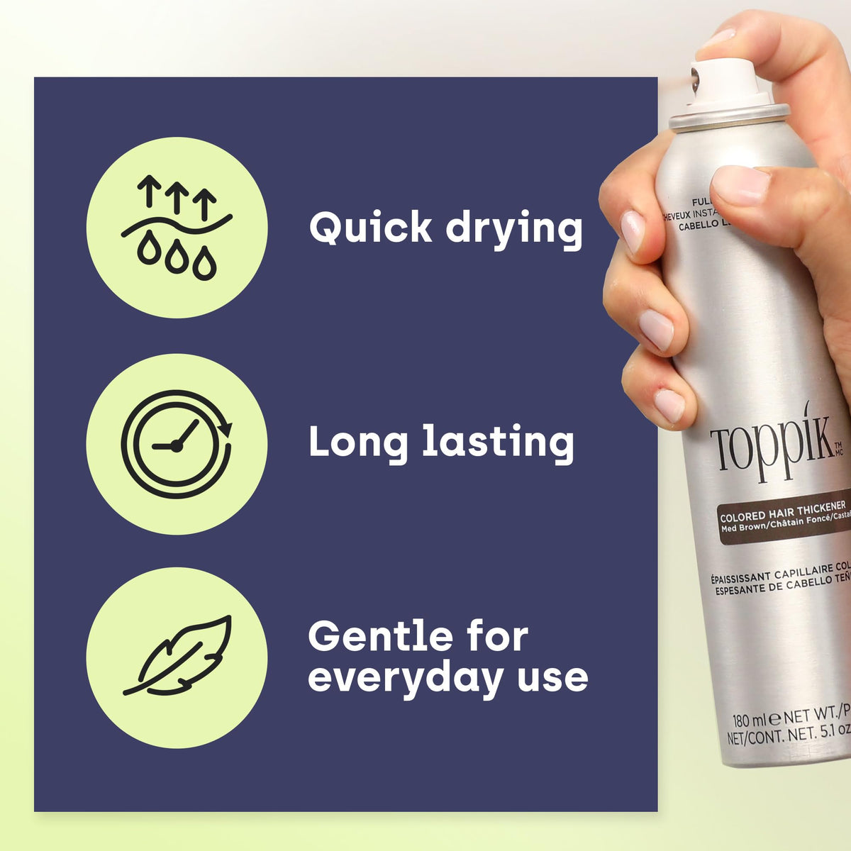 TOPPIK before and after scalp coverage demonstrating concealed show-through