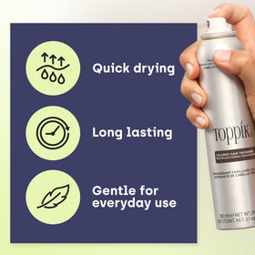 TOPPIK before and after scalp coverage demonstrating concealed show-through