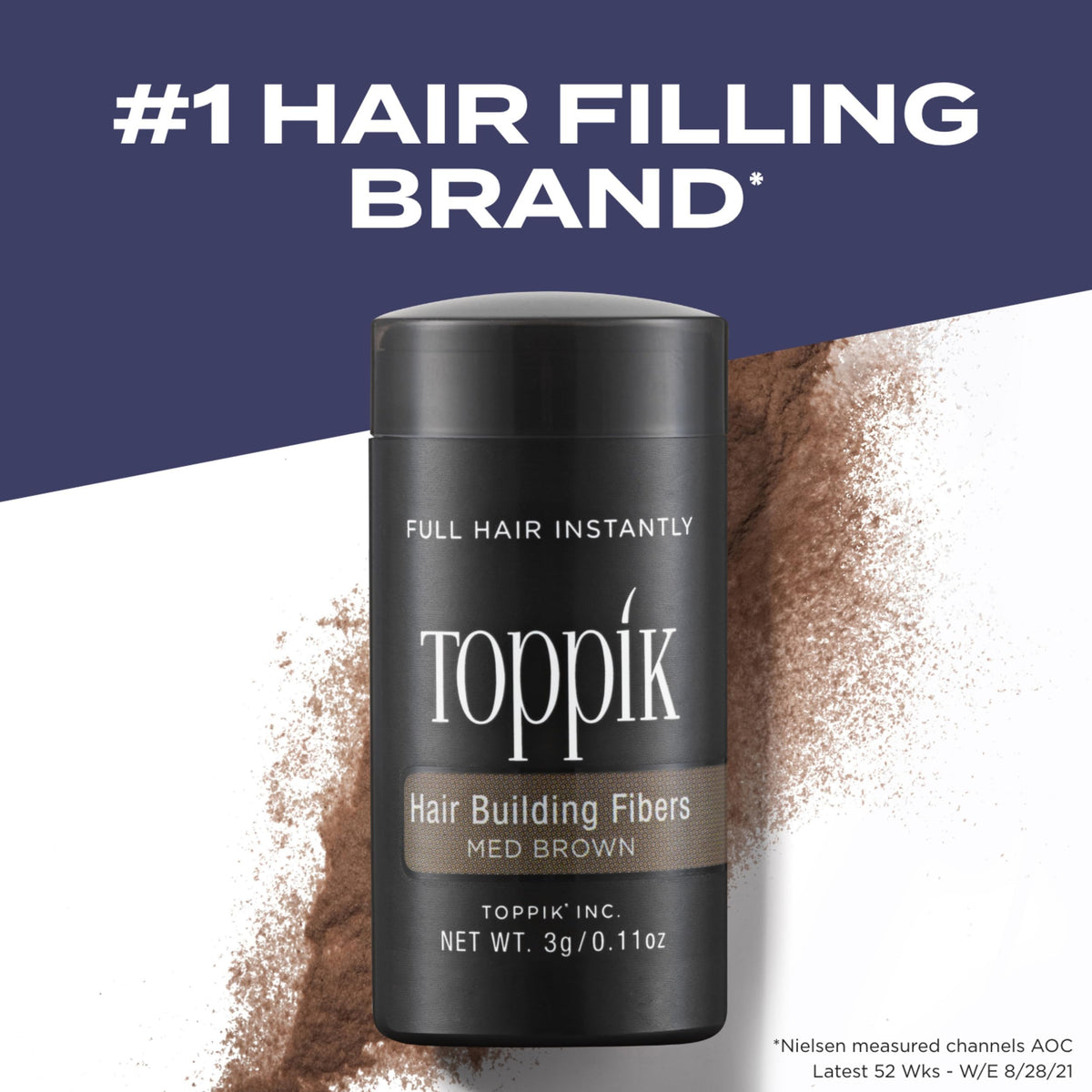 Toppik fiber close-up texture illustrating natural-looking keratin blend