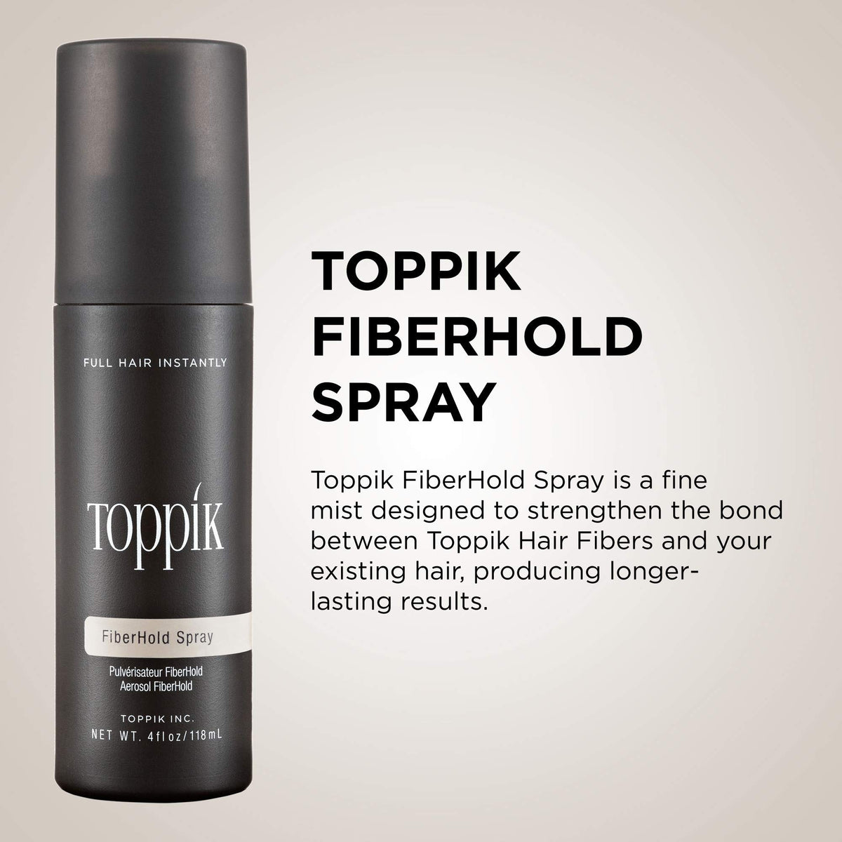 Toppik FiberHold mist being applied to hair demonstrating secure hold
