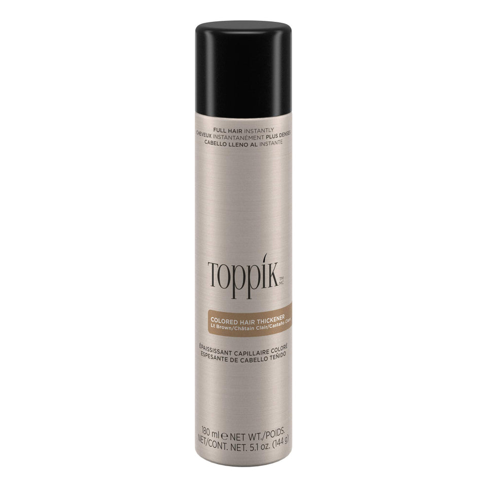 TOPPIK front packaging showing light brown spray and benefits
