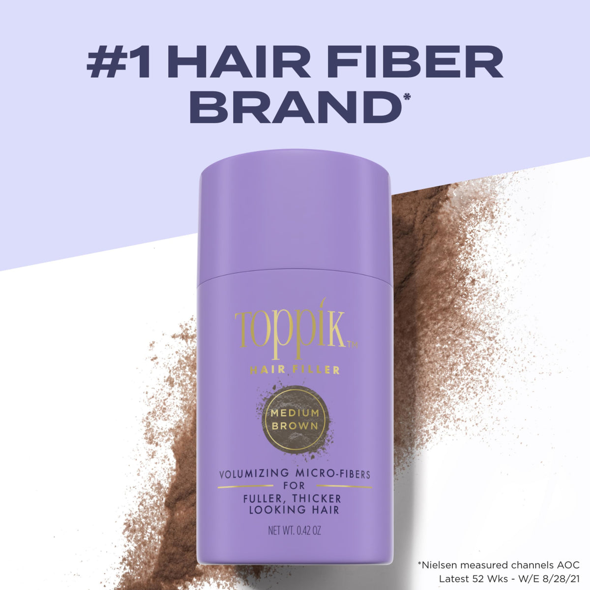 TOPPIK open jar close-up revealing keratin fiber texture for realistic hair blending