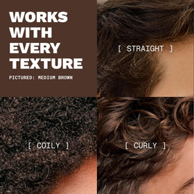 Toppik fibers with hold spray illustrating long-lasting styled results
