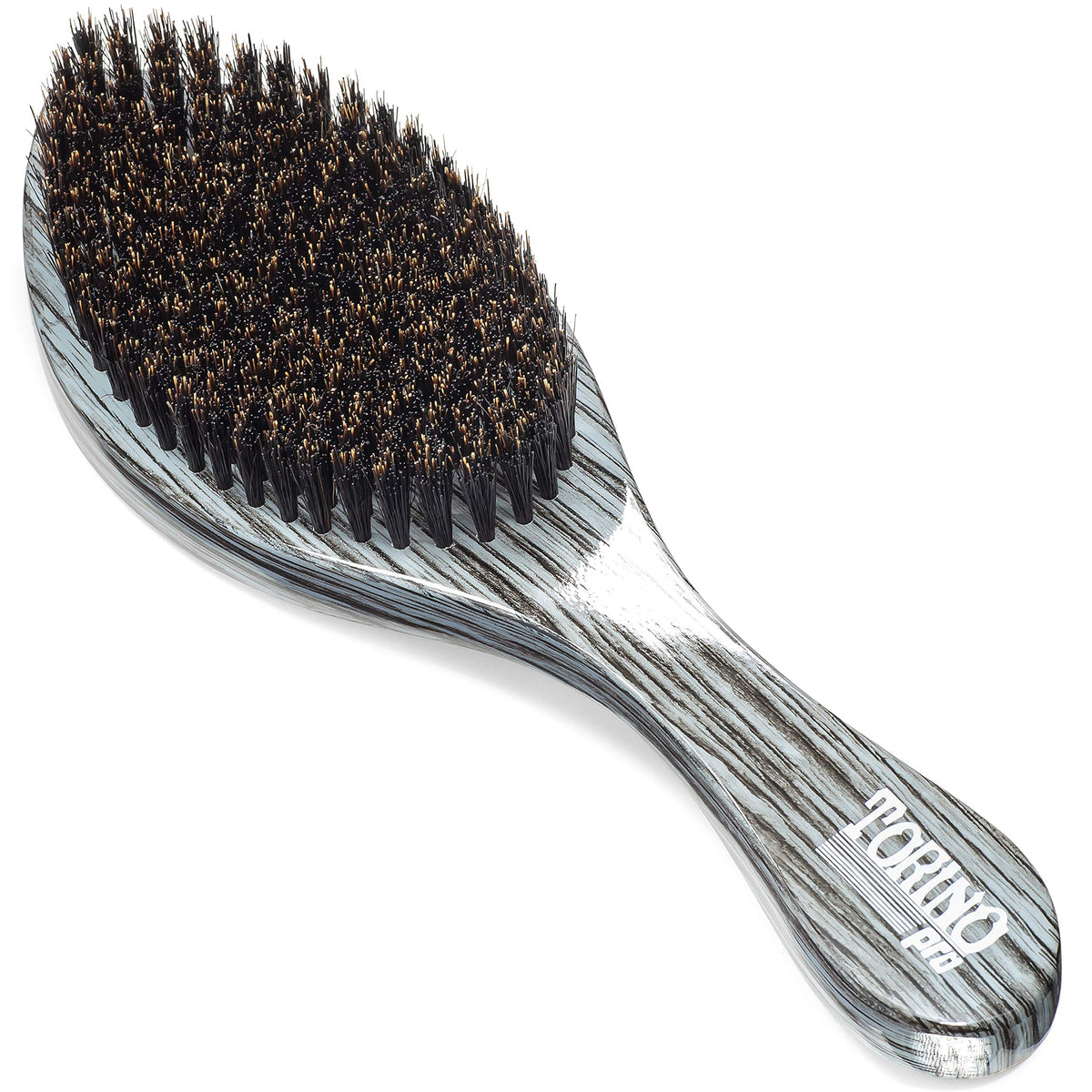 Torino Pro Wave Brushes by Brush King front view showing grey curved body and bristle pad for precise pulling