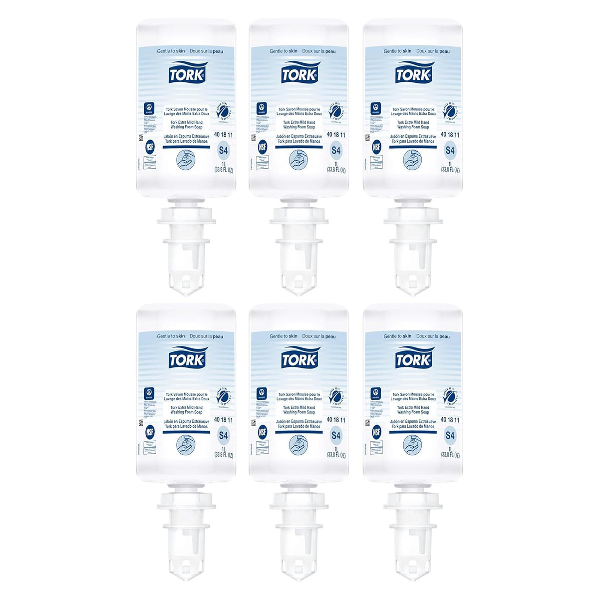 Tork front packaging showing refill bottles and product name for easy identification and restocking