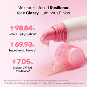 Torriden applied on lips demonstrating instant smooth, glass-like shine