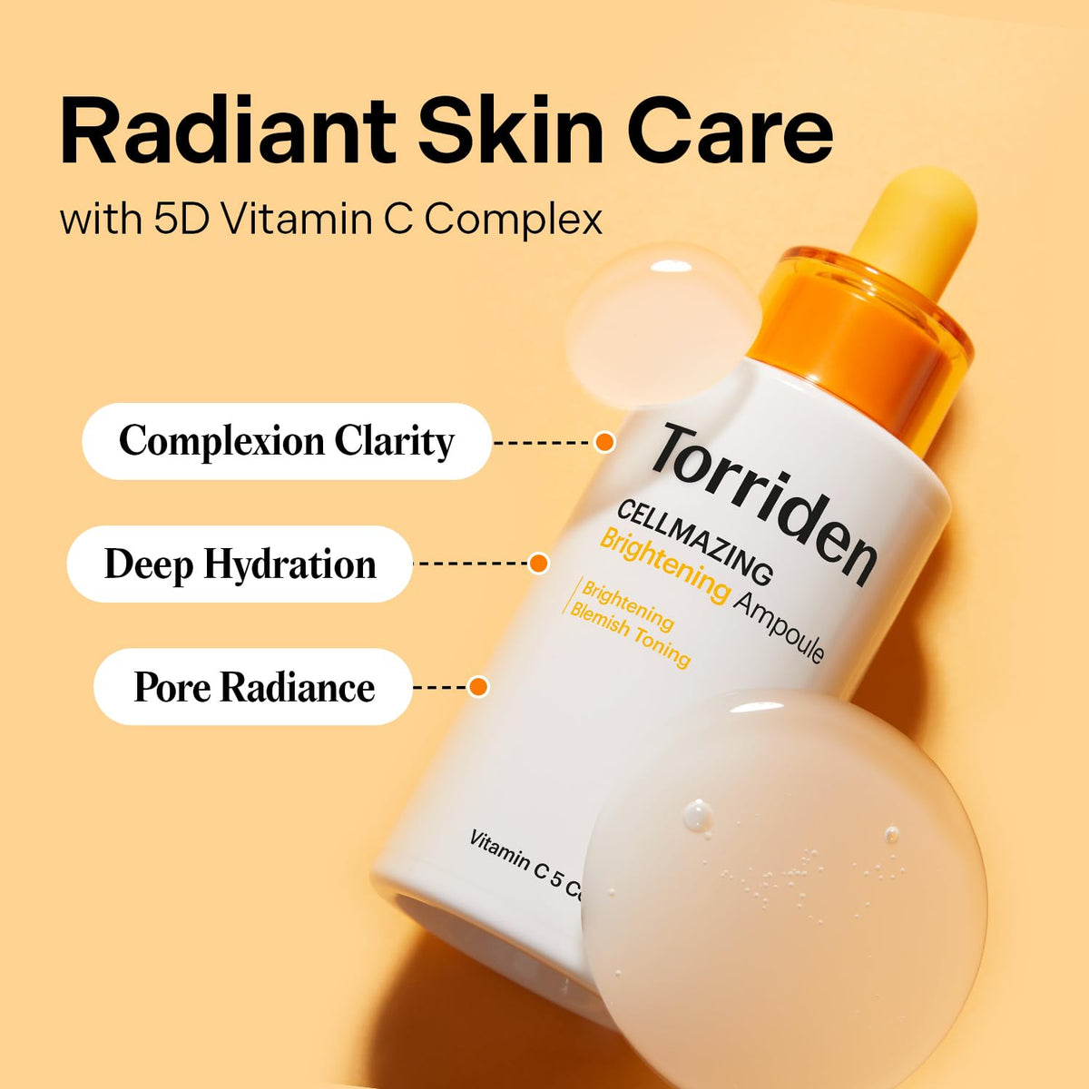 Torriden ampoule dropper dispensing serum, shows precise application benefit