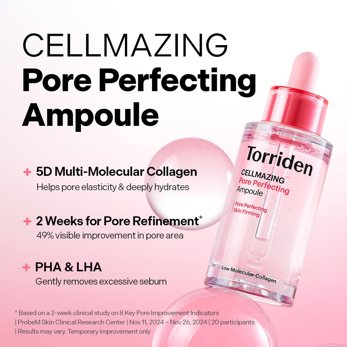 Torriden dropper releasing serum, showing silky texture and quick absorption benefit