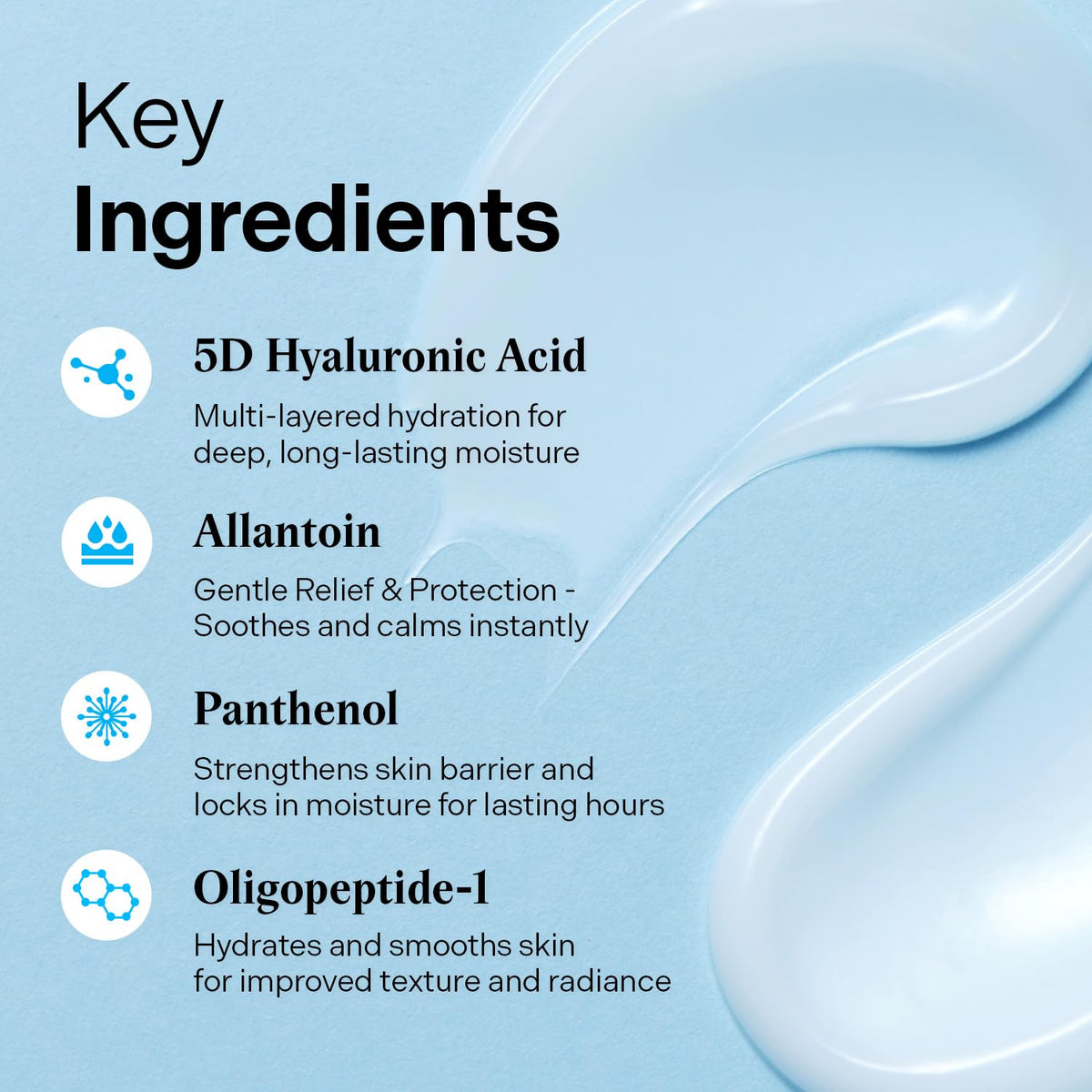 Torriden cream applied to hand to show quick-absorbing texture and hydration