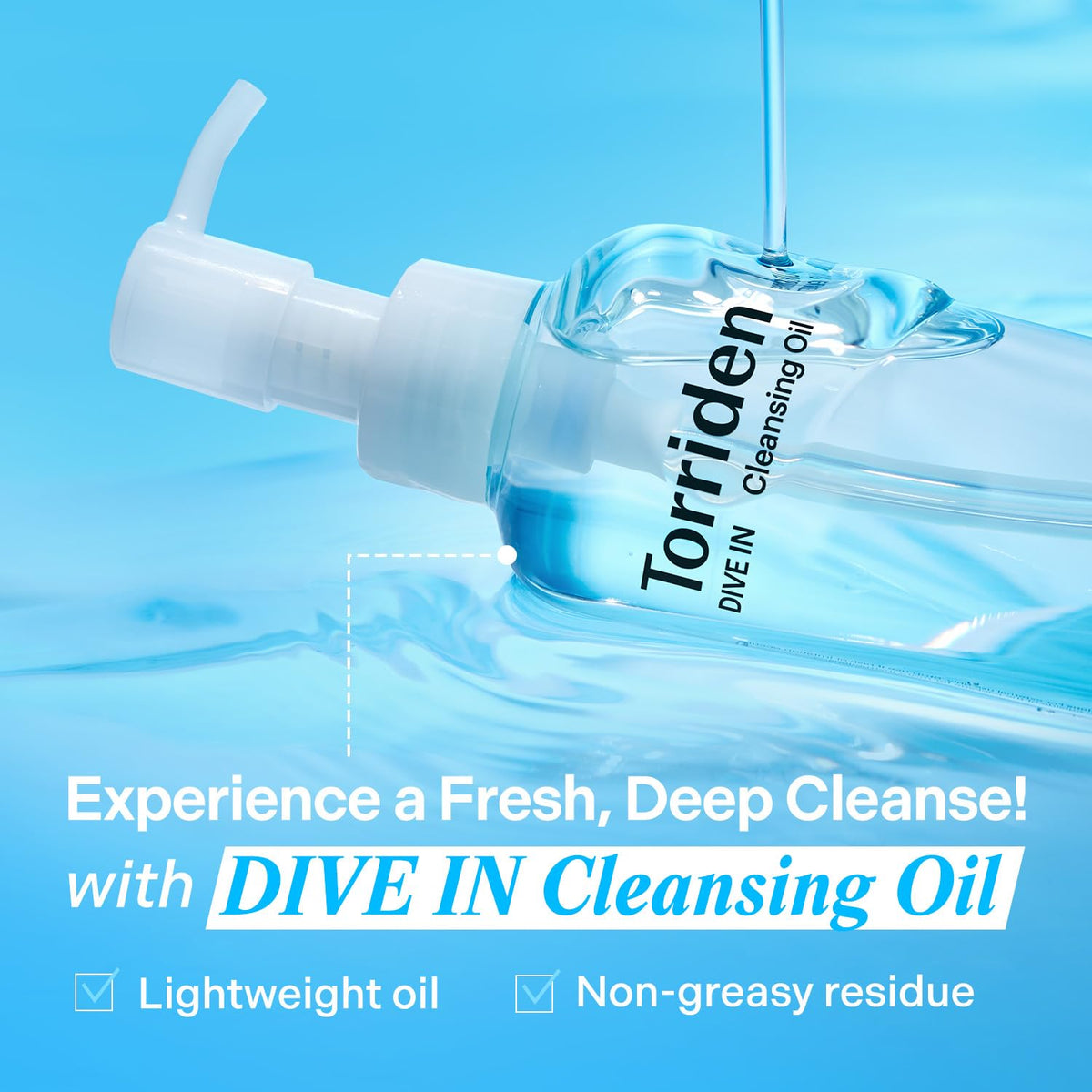 Torriden oil texture close-up demonstrating smooth glide