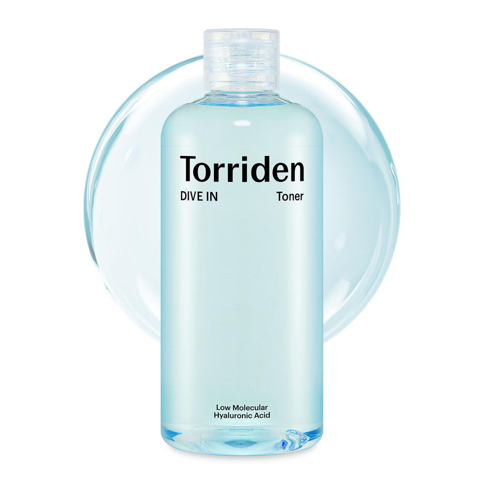 Torriden bottle front view showing clean design and hydration benefits