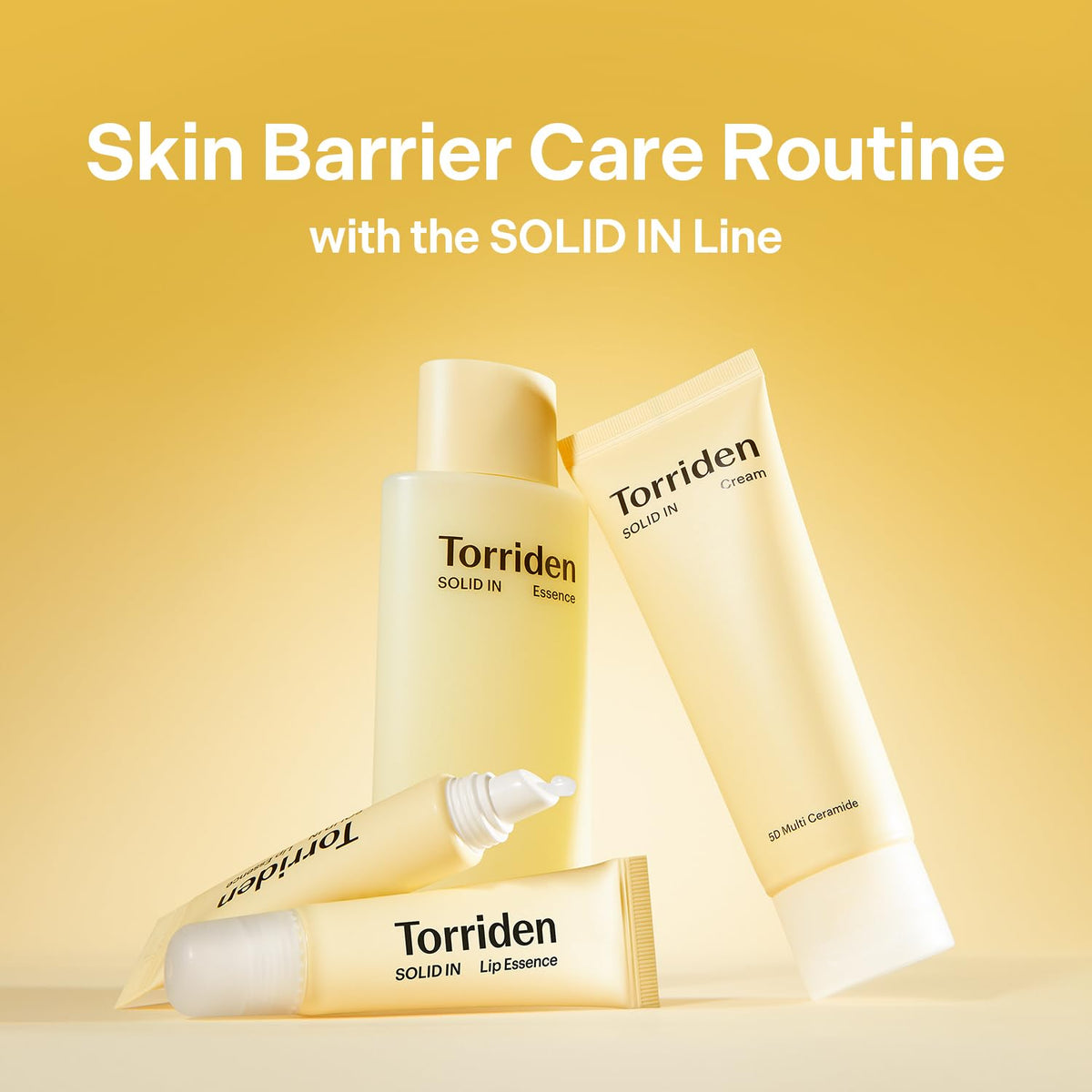 Torriden flatlay of ingredients and packaging emphasizing clean formulation