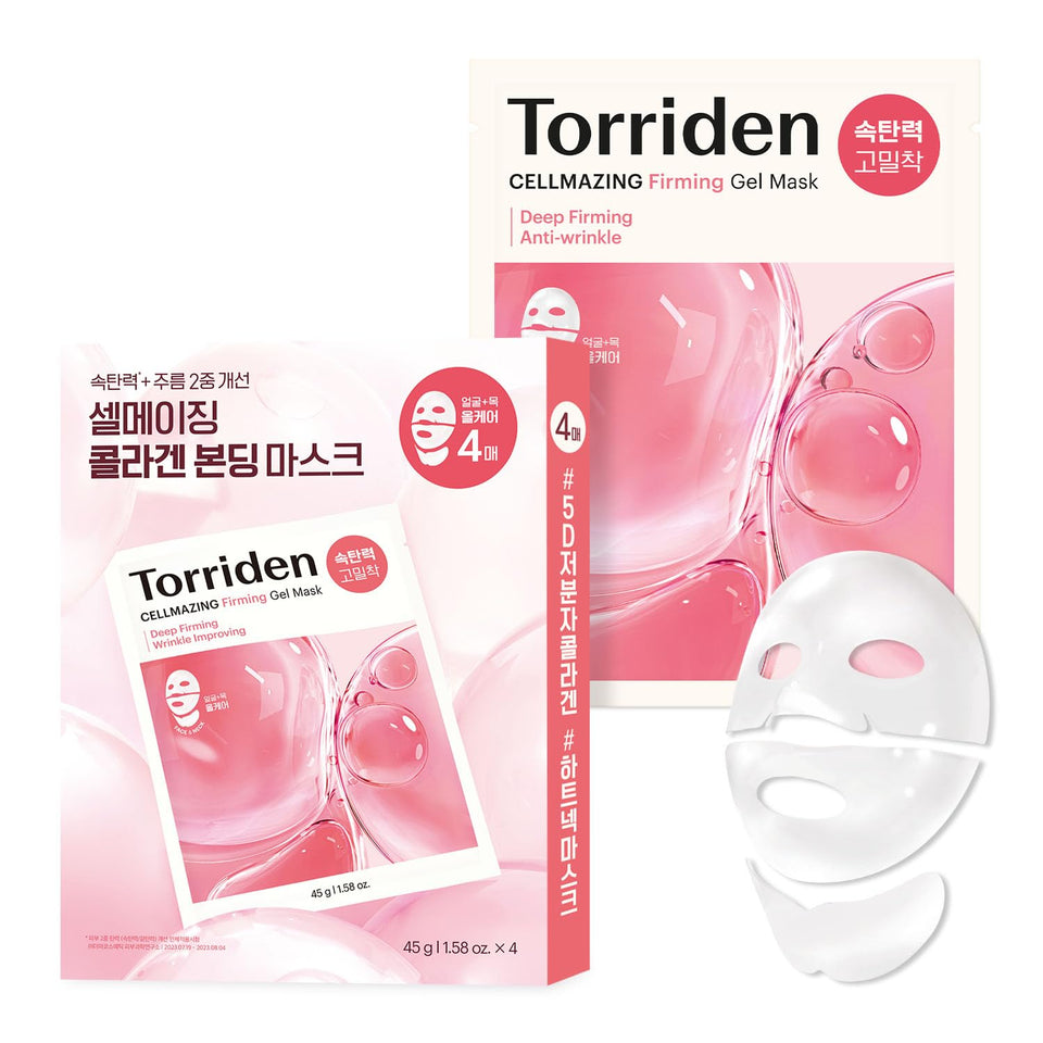 Torriden front packaging of CELLMAZING 4-pack showing product benefits