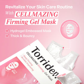 Torriden gel mask on model covering face and neck for even penetration