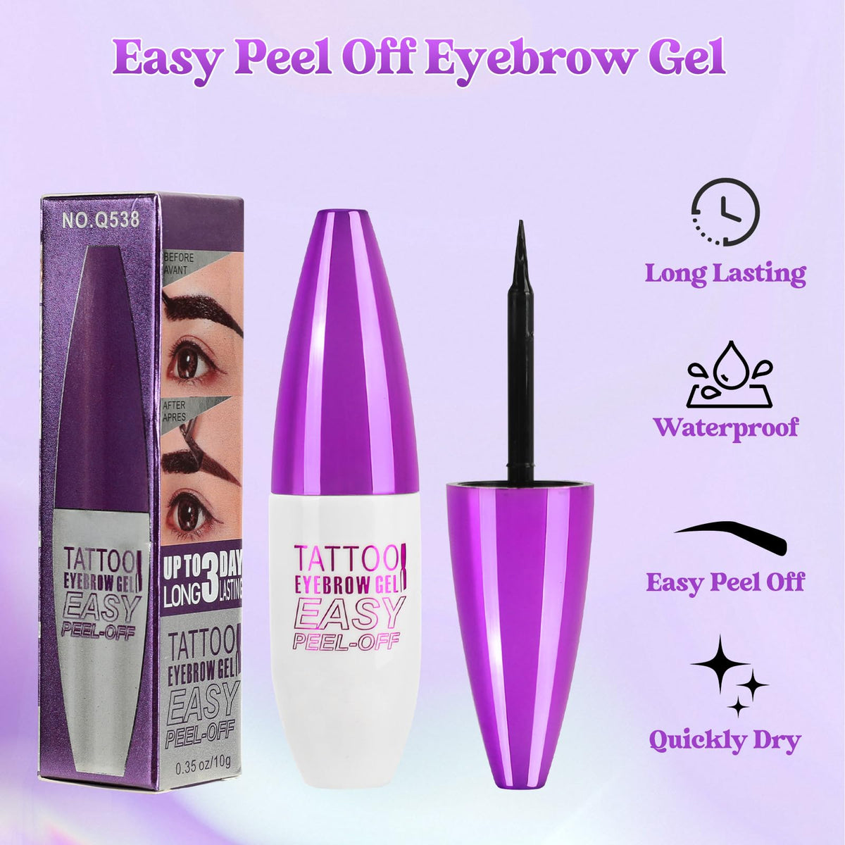 TOSOUATOP being applied over brow stencil for precise shaping