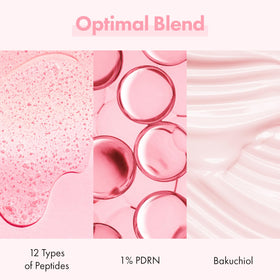 TOSOWOONG label close-up showing PDRN and peptide info, communicates ingredient transparency benefit