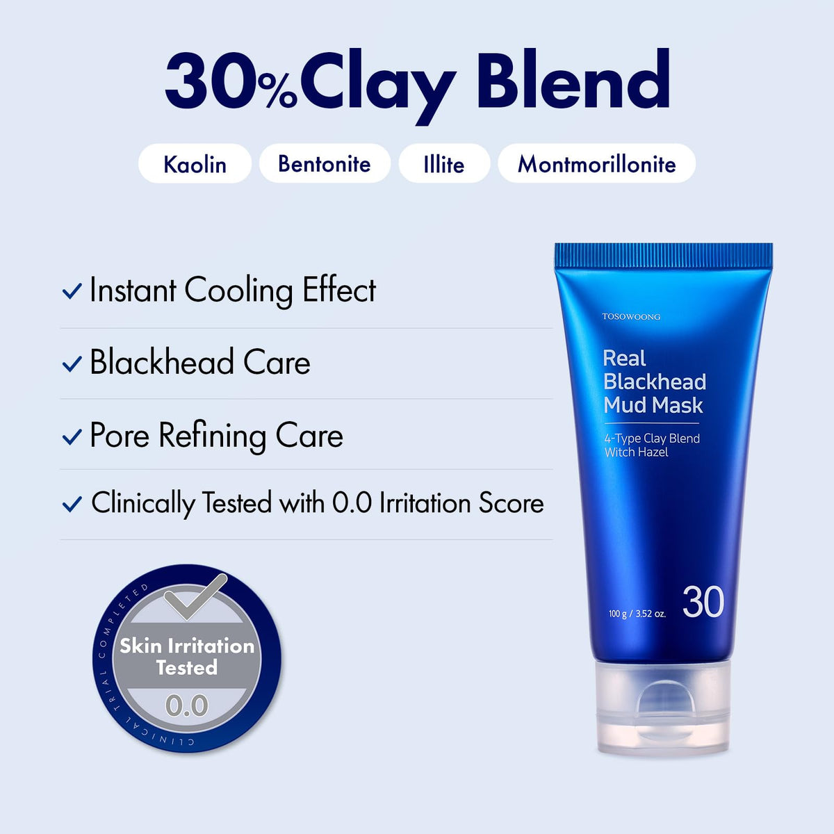 TOSOWOONG mask on nose area showing pore-cleansing action and oil control