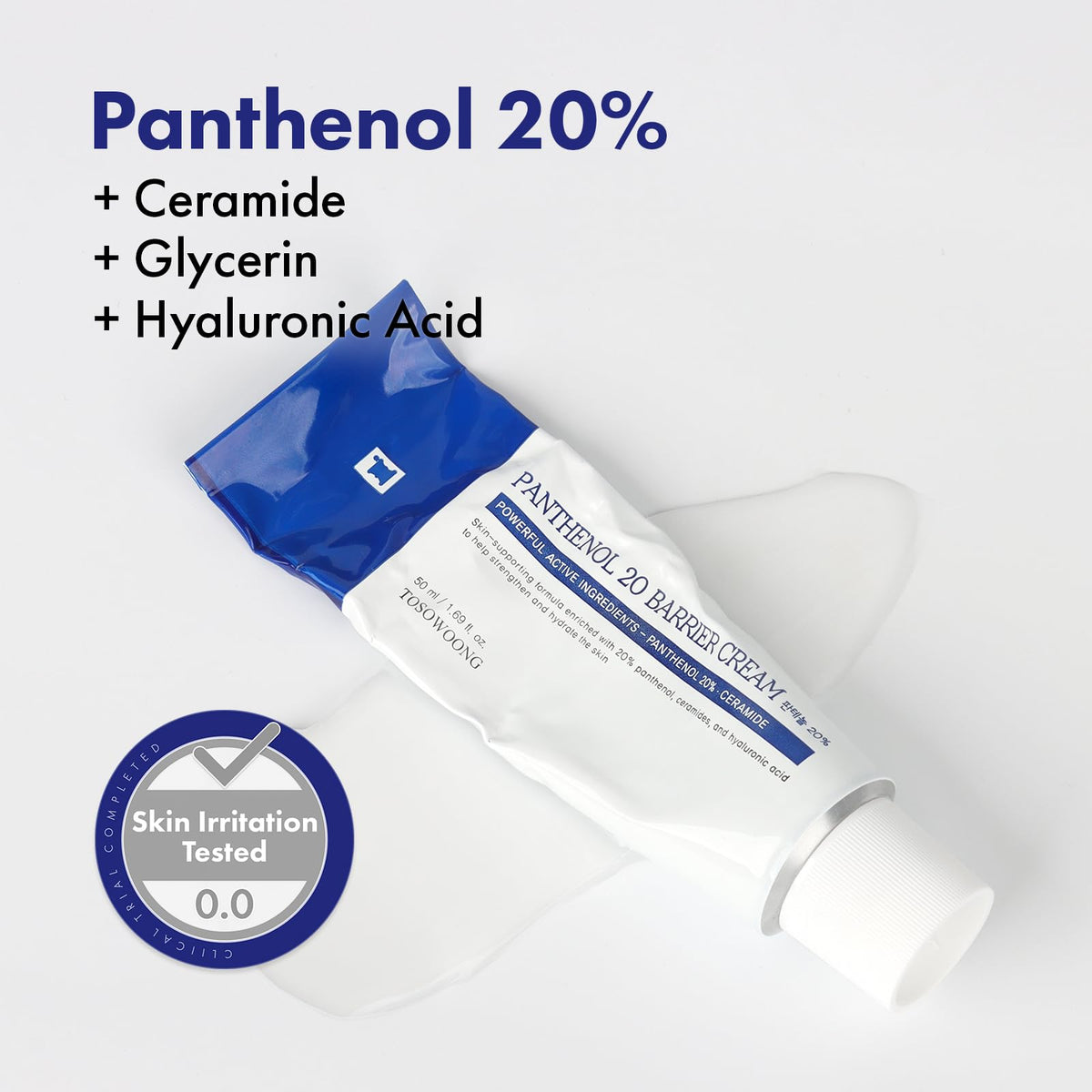 TOSOWOONG cream applied on hand showing quick absorption benefit