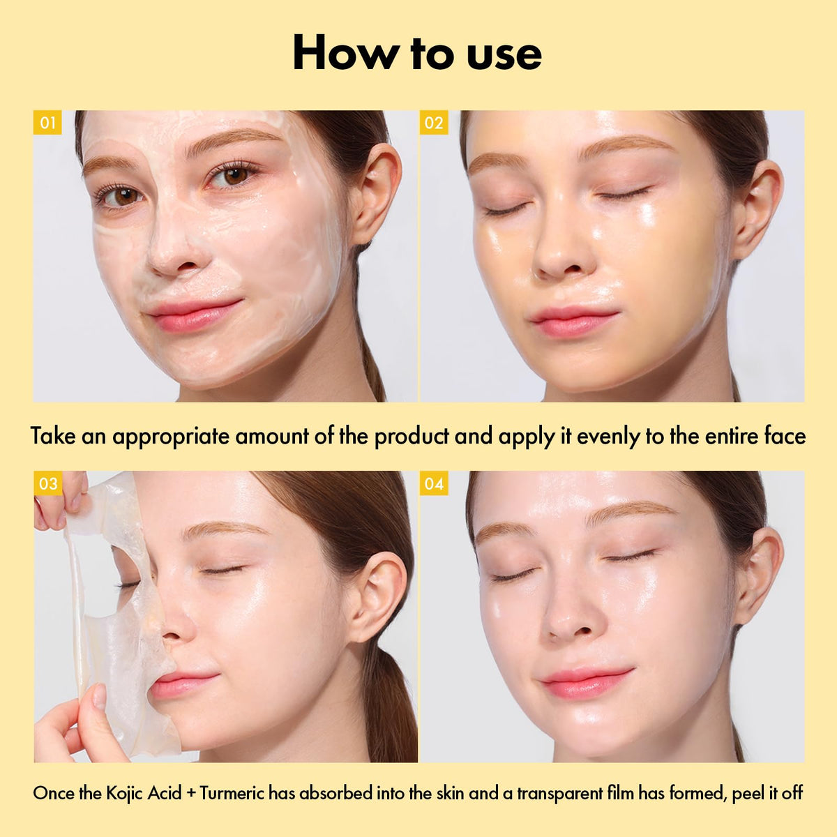 TOSOWOONG mask gently peeled from face demonstrating easy removal and exfoliation
