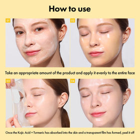 TOSOWOONG mask gently peeled from face demonstrating easy removal and exfoliation