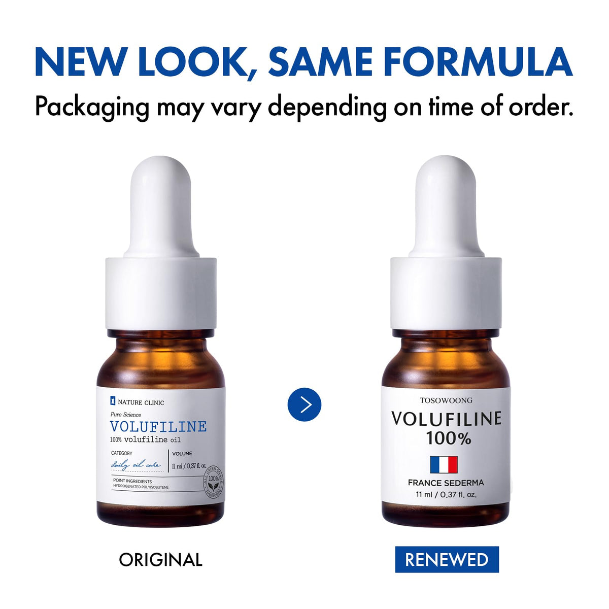 TOSOWOONG dropper dispensing a golden Volufiline drop for precise application benefit