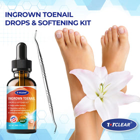 TOTCLEAR texture of drops on skin showing lightweight, mess-free application