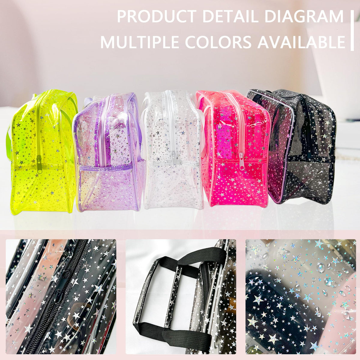 TotePrint open bag with cosmetics inside showing easy access and organized view