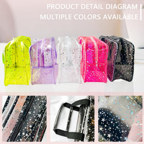TotePrint open bag with cosmetics inside showing easy access and organized view