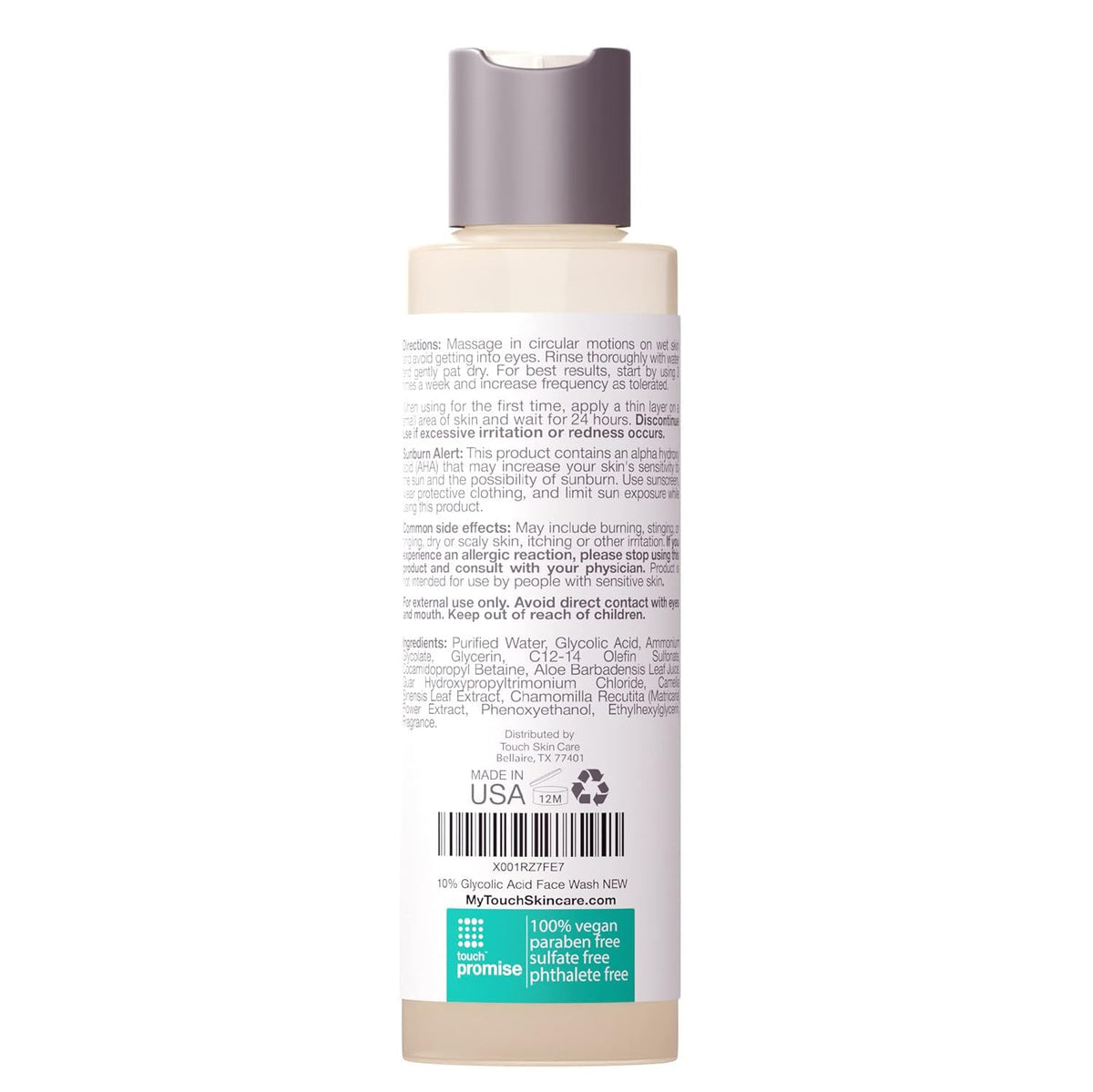 TOUCH 6 oz bottle next to everyday items for accurate size reference