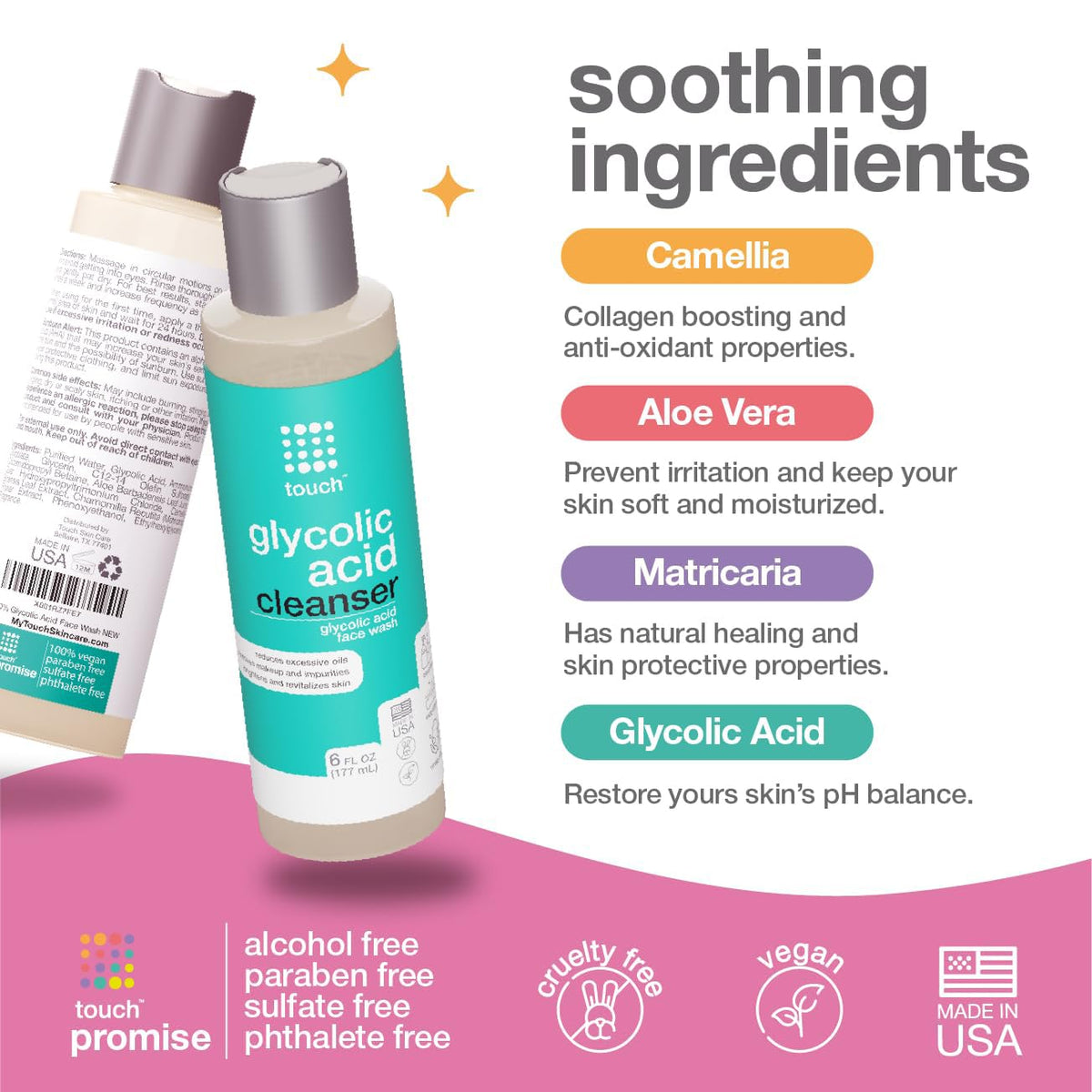 TOUCH gel-to-foam texture demonstrating gentle exfoliating action