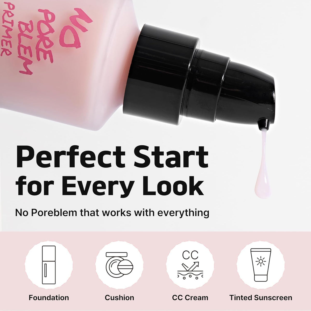 TOUCH IN SOL primer applied during makeup routine for longer-wear foundation