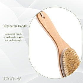Touch Me brush in use on leg demonstrating smooth skin and boosted circulation