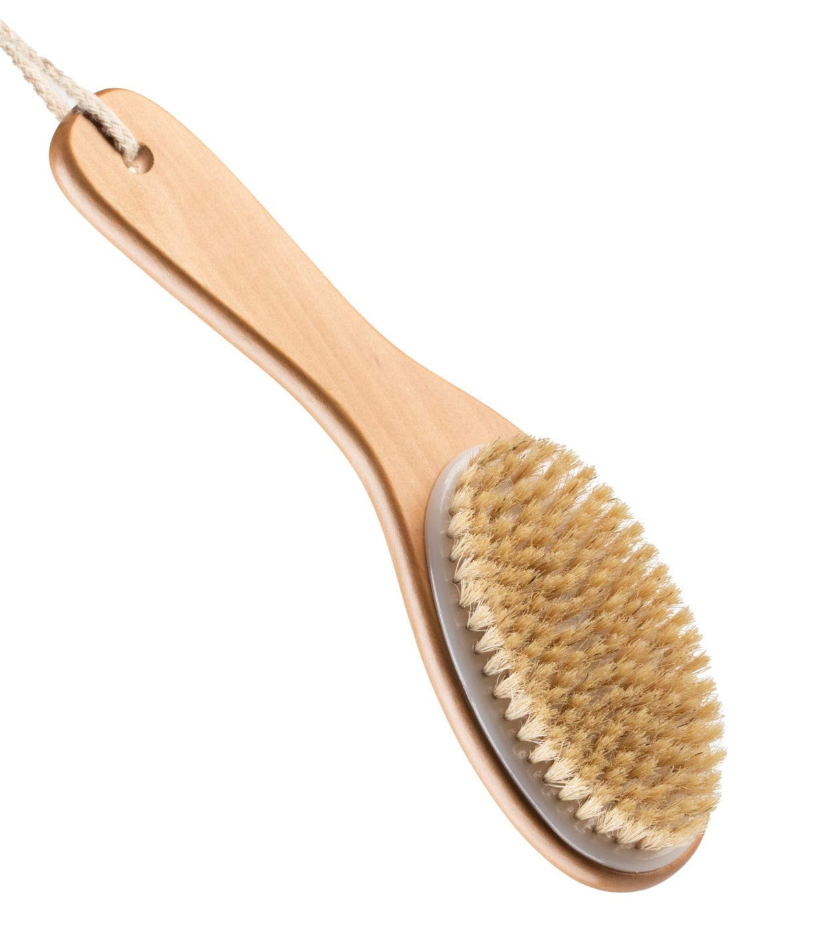 Touch Me contoured wooden handle close-up highlighting ergonomic grip and reach