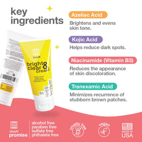 TOUCH Radiance Cream label highlighting niacinamide and acid complex benefits