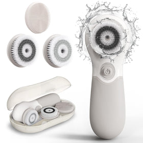TOUCHBeauty face scrubber front view showing ergonomic handle and button for easy control