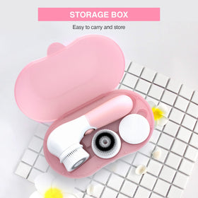 TOUCHBeauty brush in bathroom use showing rotary action and improved cleansing results