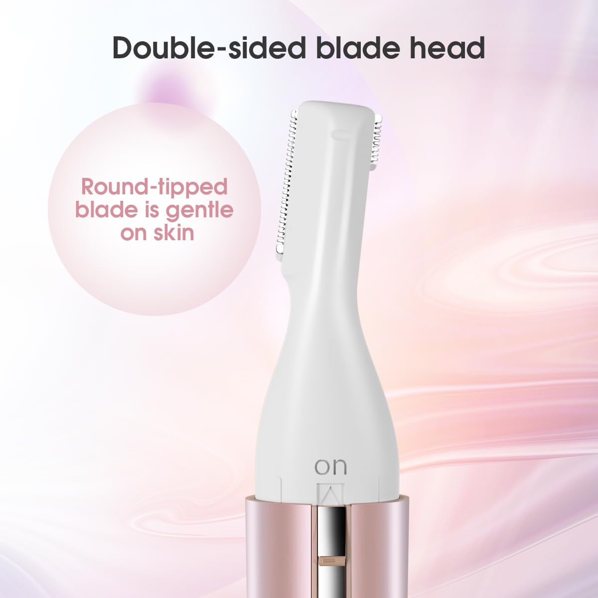 TOUCHBeauty trimmer held in hand to show compact size and travel convenience