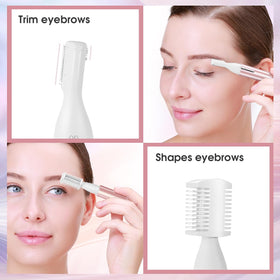 TOUCHBeauty snap-on comb attachments displayed for controlled eyebrow lengths