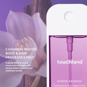 Touchland close-up of fine micro-mist texture for even application