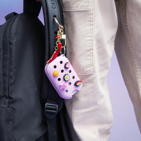 Touchland close-up texture of Sugarpop Pink case showing durable finish benefit